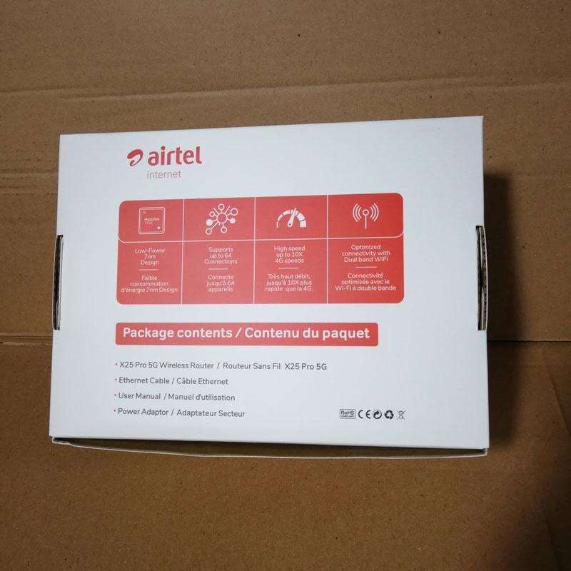Airtel 5g router x25 pro pack 
