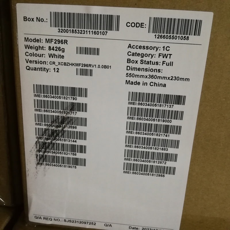 mf296r carton pack label